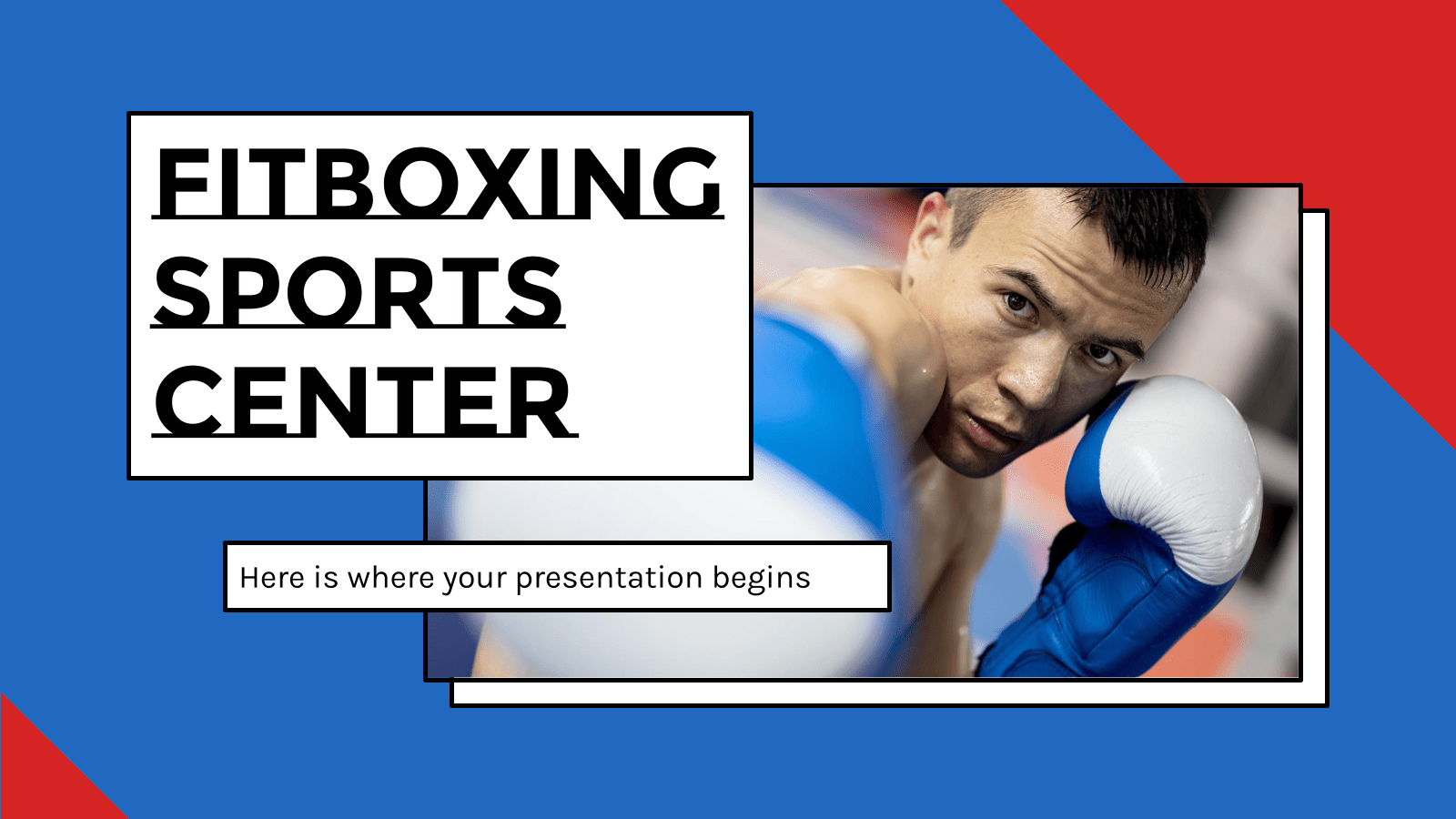 Fitboxing Sports CenterPowerPoint模板